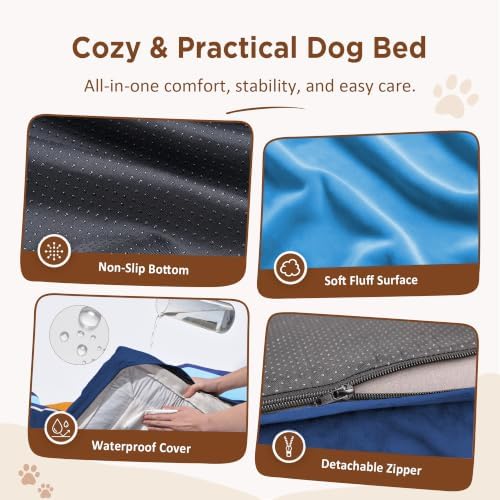 Comfort Expression Orthopedic Dog Bed for Extra Large Dogs with Bolster