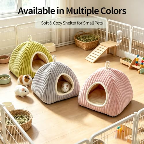 Guinea Pig Hideout Bed, Enclosed Cave for Rabbits Chinchillas