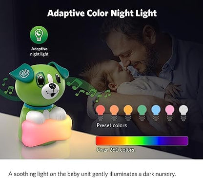 LeapFrog Scout LF2911 Baby Monitor Camera, WiFi Remote Access, 1080p HD 360 ° Pan & Tilt Smart Camera, 2-Way Audio Talk, Night Light, Night Vision, Soothing Sounds, Temp. & Humidity Sensor