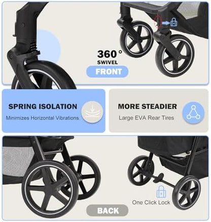 Dog Stroller for Medium Large Dogs up to 66lbs Portable&Foldable