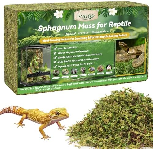 Legigo 1.3LB Natural Sphagnum Moss for Reptile Terrarium Substrate Bedding
