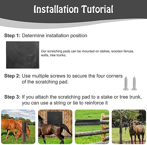 2 Pack Middle Livestock Scratching Post Pads.Horse Scratching Brush