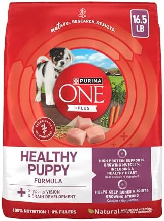 Purina ONE Plus Healthy Puppy Dry Food, Chicken, 16.5 lb Bag