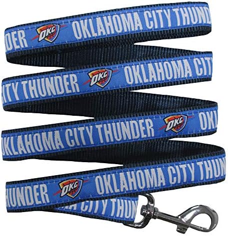 NBA Oklahoma City Thunder Dog Leash, Size Medium. Heavy-Duty Metal Swivel Buckle Pet Leash