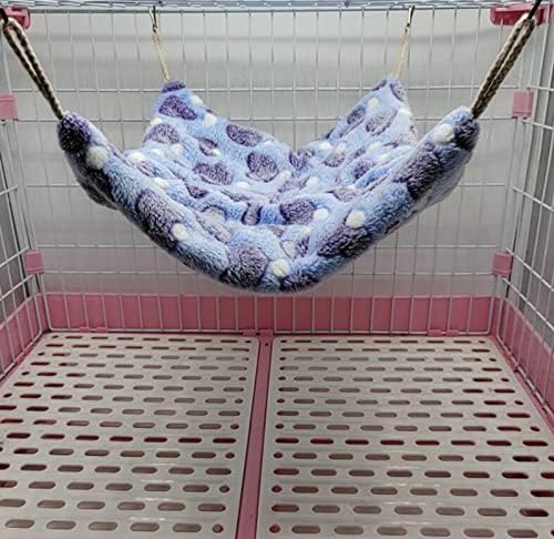 ISMARTEN Small Animal Hanging Hammock, Pet Hanging Nap Sack Sleep Bag Bed, Cage Hammock Beds for Ferret Guinea-Pig Sugar Glider Hamster Rat Mice Chinchilla Flying Gerbil and Squirrel (Purple)