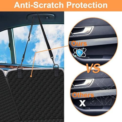 Mancro Dog Car Seat Cover, Waterproof Back Seat Pet Cover for Dogs, Black