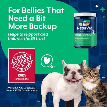 NaturVet Advanced Probiotics & Enzymes Supplement for Dogs & Cats - 1 lb