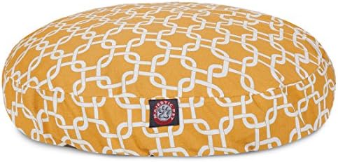Yellow Links Large Round Indoor Outdoor Pet Dog Bed With Removable Washable Cover By Majestic Pet Products