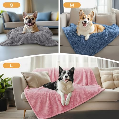 Luciphia 3 Pack Soft Sherpa Fleece Blankets for Dogs Cats Puppies,23"x16"