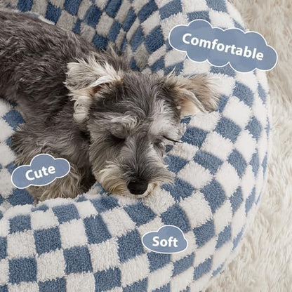 BFPETHOME Medium Washable Cozy Donut Dog Beds for Dogs