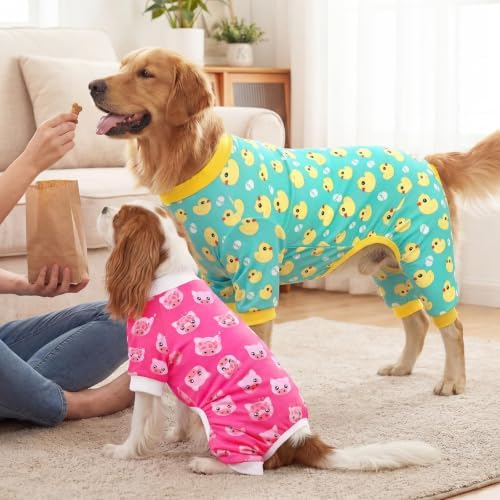 XPUDAC 4 Pieces Dog Pajamas for Small Dogs Pjs Clothes Puppy Onesies Outfits for Doggie Christmas Shirts Sleeper for Pet Cats Jammies-XXS