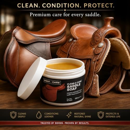 EQUI - CARE: Clean & Care Saddle Soap, Glycerin-Based soap with Added Moisturizers Designed to Clean and Condition Leather. Keep Your Leather tack and Equipment in top Condition.