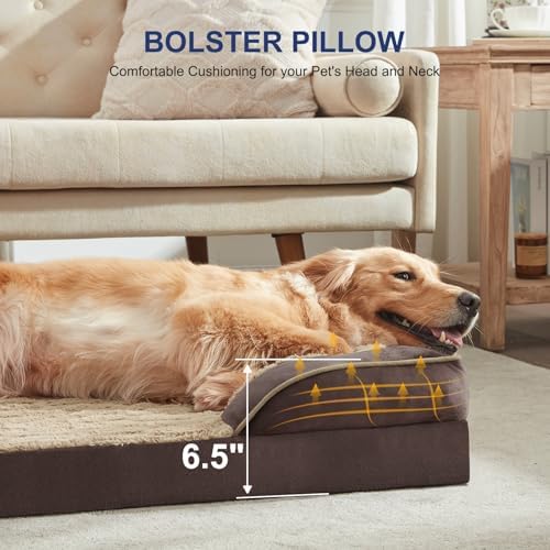 FURTIME Orthopedic Medium Dog Bed, Supportive Waterproof Pet Bed