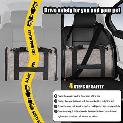 Small Animals Cat Carrying Case Pet Carrier Airline Approved, Protable and Breathable Pet Travel Carrier Removable Fleece Pad Collapsible Cat Carrier Dog Carrier Small Cats Dogs(15 * 10 * 10)