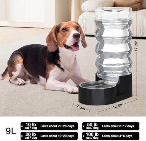 RIZZARI 9L Filtered Dog Water Dispenser: Large Capacity Multi Pet Solution
