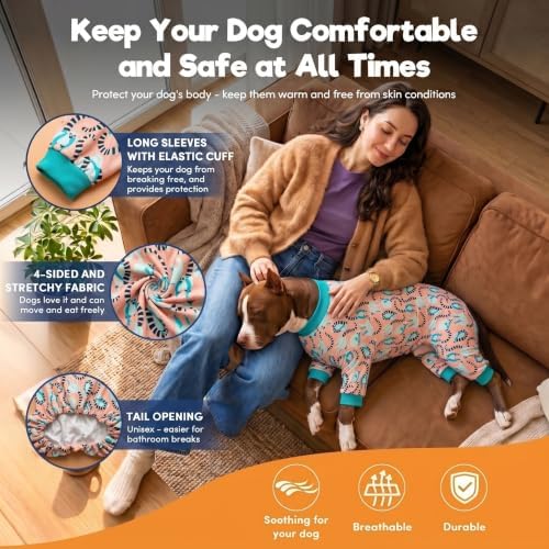 LovinPet Pitbull Dog Large Dog PJs, Pastel Lemur Print, M
