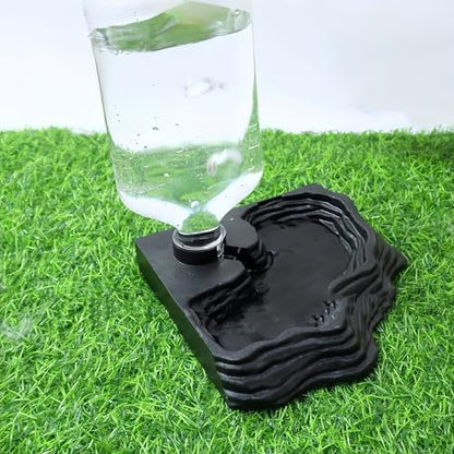 Lizard Bearded Dragon Water Bowl Dish Automatic Dispenser,17oz,Black