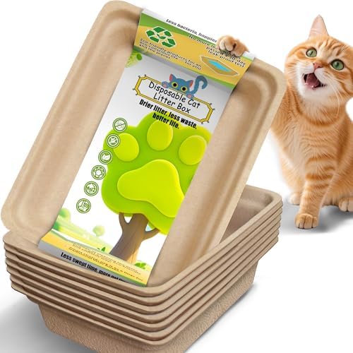 Disposable Litter Box for Cats Large: 2/4/6/8-Pack 17.5X 13.5in Leak-Proof
