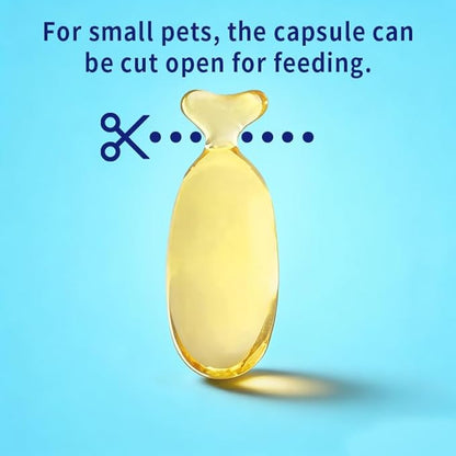 Omega 3 Fish Oil for Dogs, 80 Capsules, Rich in EPA and DHA, Improves Dry Skin, Dandruff, Itching, Reduce Shedding, Supports Cardiovascular and Joint Health, Suitable for Cats and Dogs (3 Bottles)