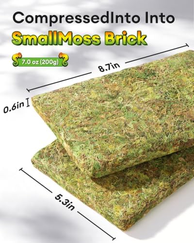 Sphagnum Moss for Reptiles & Plants, 7 OZ Terrarium Moss Bedding