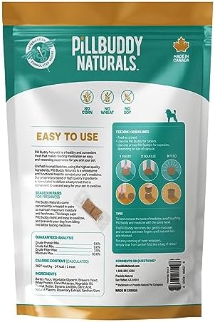 Presidio Earthly Pill Buddy Naturals - PB & Banana Recipe Pill Hiding Treats for Dogs - Make A Perfect Pill Concealing Pocket Or Pouch for Any Size Medication - 90 Servings