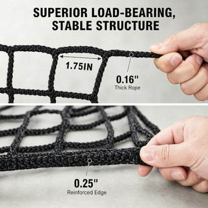 7 * 7ft Round Bale Hay Net 1.75" Knotless Slow Feed Hay Net, Heavy Duty Hay Saver Net Holds 800 lbs, UV Resistant Horse Hay Net for Round Bales, Horses, Cattle, Goats & Sheep