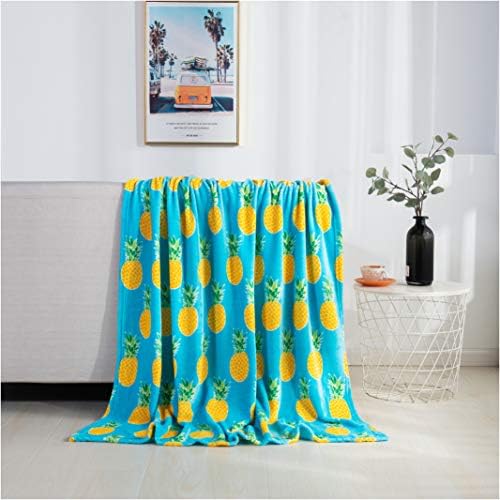 Elegant Comfort Velvet Touch Ultra Plush Christmas Holiday Printed Fleece Throw/Blanket-50 x 60inch, (Pineapple)