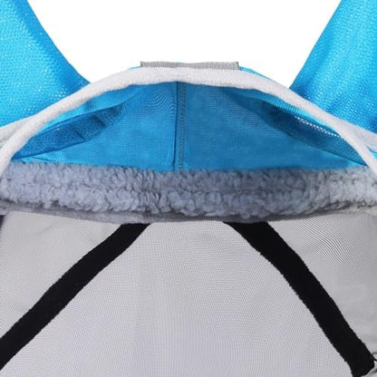 Harrison Howard CareMaster Pro Luminous Horse Fly Mask Large Eye Space Standard with Ears UV Protection for Horse Sky Blue M Cob