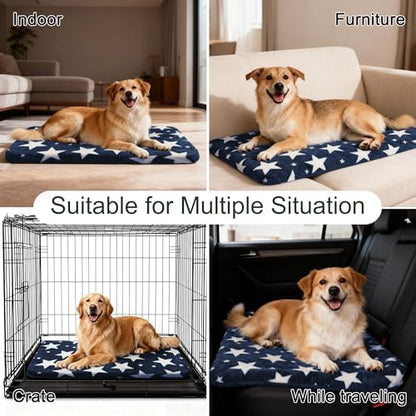 Dog Crate Pad Washable Cat Dog Pet Bed for Crate kennel Large Mat 36in Blue