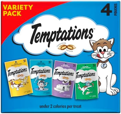 Temptations Classic Crunchy Cat Treats, Feline Favorites, 3 oz, 4 Pack