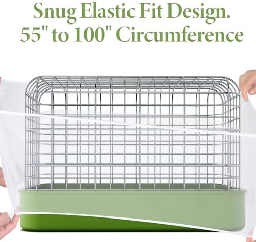 Trinkrittey Bird Cage Seed Catcher White Bird Cage Net Cover Adjustable Birds Cages Netting Seed Catcher Stretchy Birds Cages Guard for Parrot Enclosures