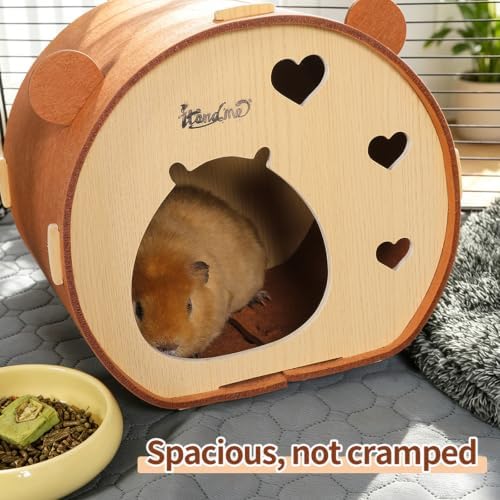 Wooden Guinea Pig Hideout Bunny House Rabbit Bed – Small Animal Habitat