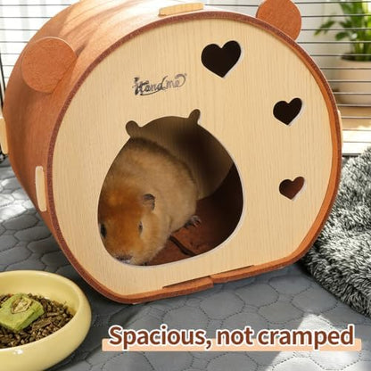Wooden Guinea Pig Hideout Bunny House Rabbit Bed – Small Animal Habitat