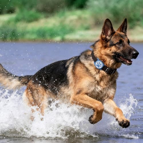 IP68 Waterproof Dog AirTag Holder for Dog Collar, Soft, Stretchy Silicone