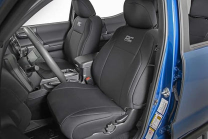Rough Country Neoprene Seat Covers for Toyota Tacoma (2016-2023) - Waterproof, UV Resistant, Foam Padded, F/R Seat Cover Set