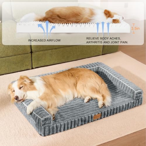 Orthopedic Large Dog Bed Furry Pet Bed, Washable Cover 42''X28''
