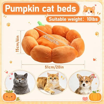 RattanView Cat Bed House Pet Cushion for Indoor Kitten Pet,Pumpkin