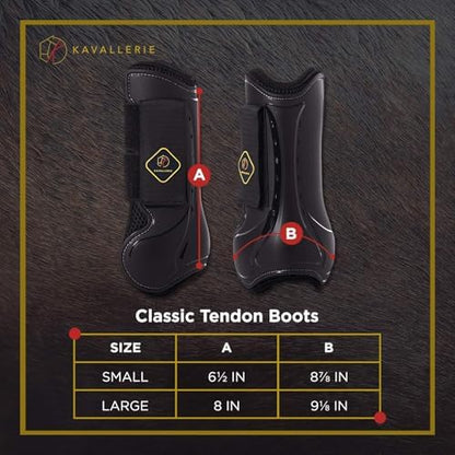 Kavallerie Classic Tendon Boots, Impact-Absorbing Material, Breathable & Evenly Distribute Pressure, Protect Tendon and Ligaments, Anti-Slip, Anti- Sore and Moisture Repellant Show Jumping Boots