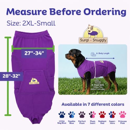 Surgi Snuggly Dog Surgery Recovery Suit, Cone Alternative, Spay/Neuter 2XLS