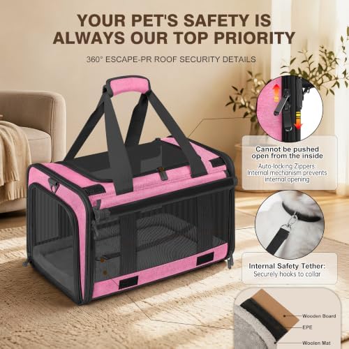 Soft Sided Cat Carrier for Anxious Pets with Privacy Roller Blinds