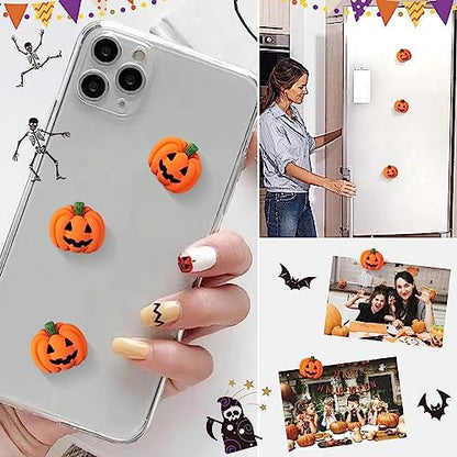 120 Pcs Halloween Resin Charms Pumpkin, DIY Mini Flatback Charms Pumpkin