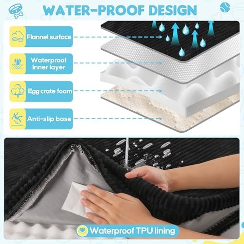 Loiion Dog Car Bed, Non-Slip Backseat Extender Pet Mat 50"x24.6"x2"