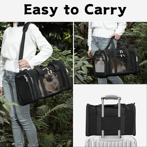 Soft-Sided Cat/Dog/Pet Carrier, Collapsible Pets Travel Carriers