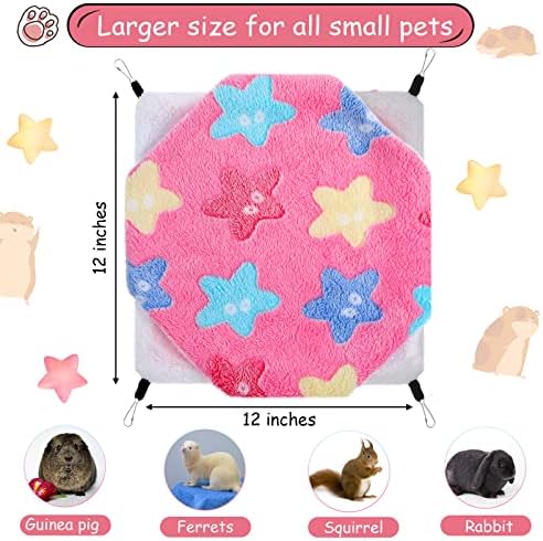 BOAO 2 Pcs Guinea Pig Rat Hammock Guinea Pig Hamster Ferret Hanging Hammock Pig Accessories for Small Animals Chinchilla Parrot Sugar Glider Ferret Squirrel