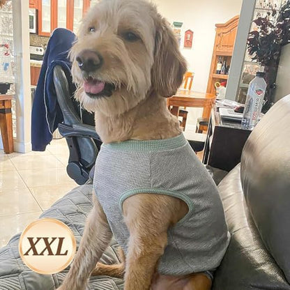 KYEESE 2Pack Waffle Dog Shirt for Medium Large Dogs Striped Dog Sweater