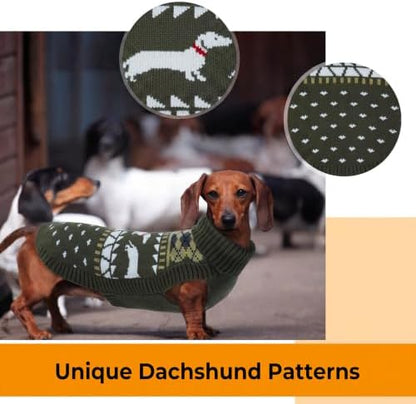 Lelepet Mini Dachshund Sweater Turtleneck Dog Sweaters for Small Dogs XS-XL