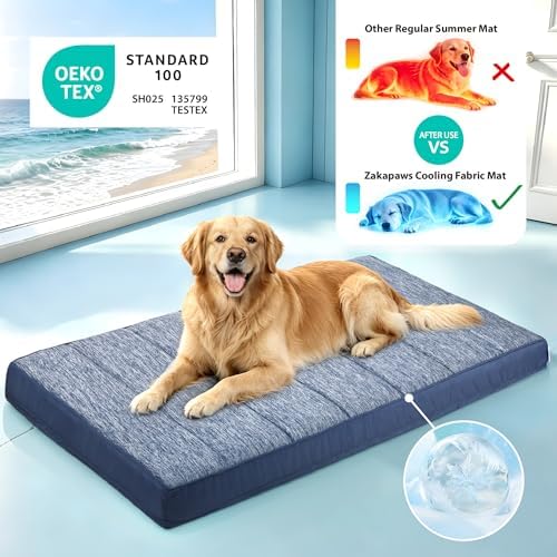 Cooling Dog Bed for Medium Dogs, QMAX>0.5 Waterproof Pet Beds