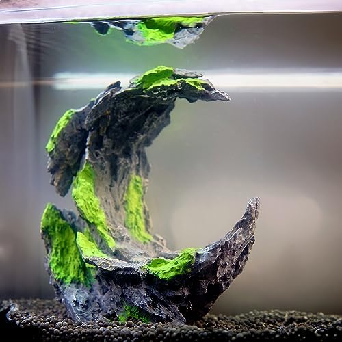 Allcolor Aquarium Rock Decor, Moon Valley Aquascape for 10+ Gallon Tanks