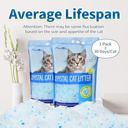 Made4Pets Cat Litter Crystals,Non Clumping Litter 17.2 lbs(4 x 4.3lb Packs)