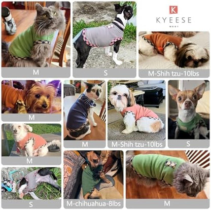 KYEESE Dog Shirt (2Pack Grey+Pink, Large) - Stretchy Velvet Pullover Vest, Lightweight Fleece, Sleeveless, Plaid Binding, Button Decoration, Breathable, Comfortable, for Small Dogs